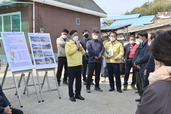 규암지구 친수구역 조성사업 현장점검 장면